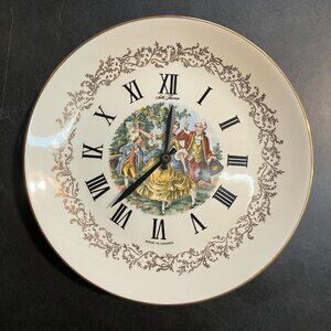 Vintage French Aristocrat Seth Thomas Wall Clock Plate Battery Operated WORKS
